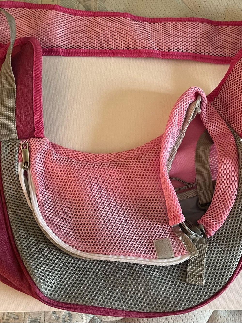 Pink Mesh Puppy Crossbody Shoulder